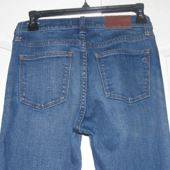 MADEWELL 9” High Riser Skinny Skinny Medium Wash Distressed Jeans Size 26T - Picture 4 of 7